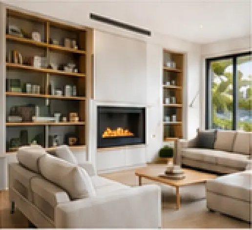 Whole-home ducted system living room